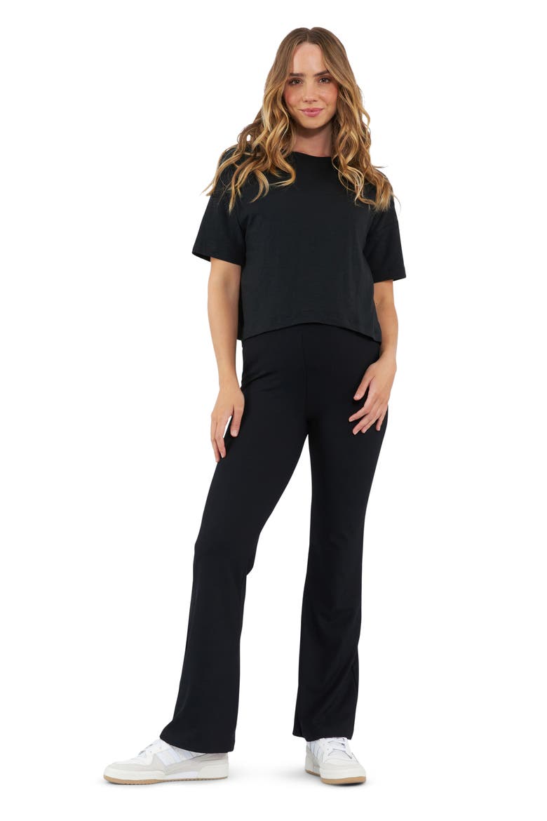 Claud Cotton Blend Maternity/Nursing T-Shirt, Alternate, color, BLACK