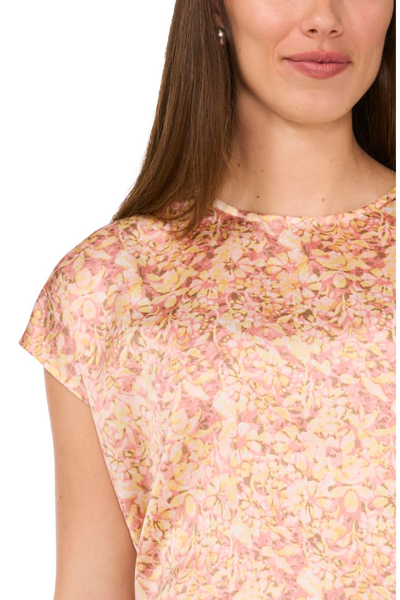 Printed Charmeuse Top, Alternate, color, SUGAR PEACH