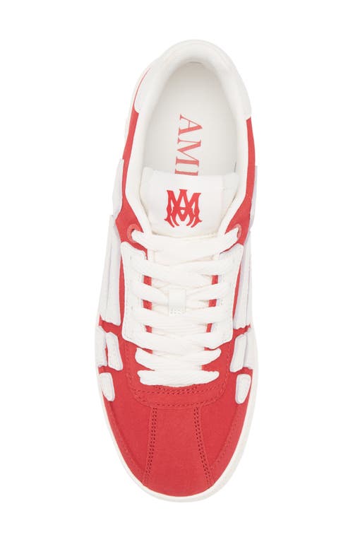 Amiri Pacific Bones Suede Sneaker In Red
