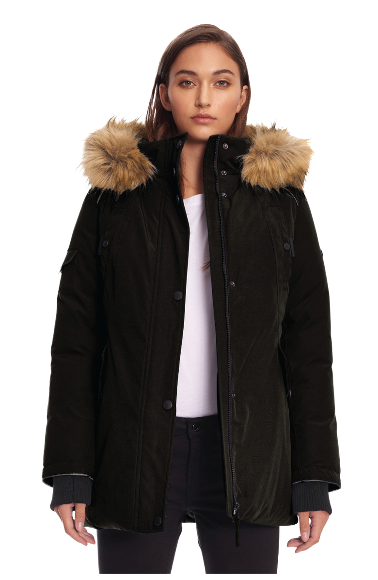 Alpine North GLACIER - Vegan Down Classic Winter Parka Jacket, Main, color, Black