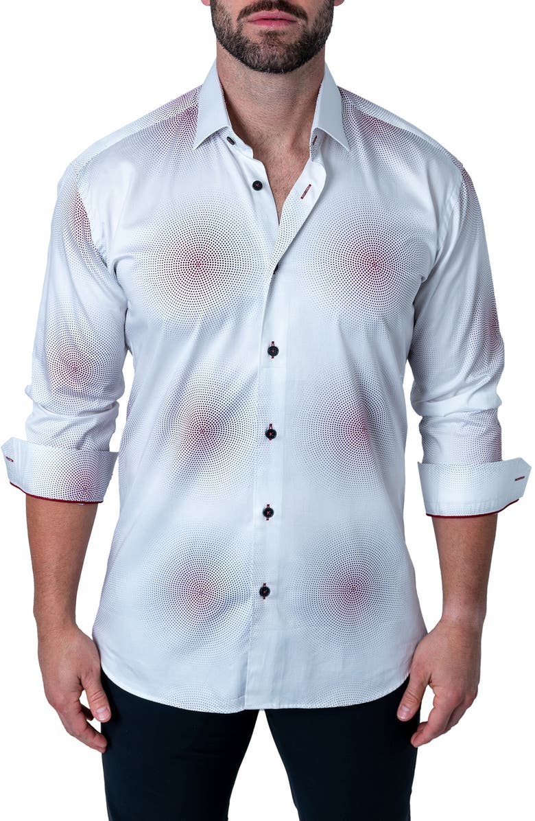 Maceoo Fibonacci Radius Regular Fit Cotton Button-Up Shirt, Alternate, color,