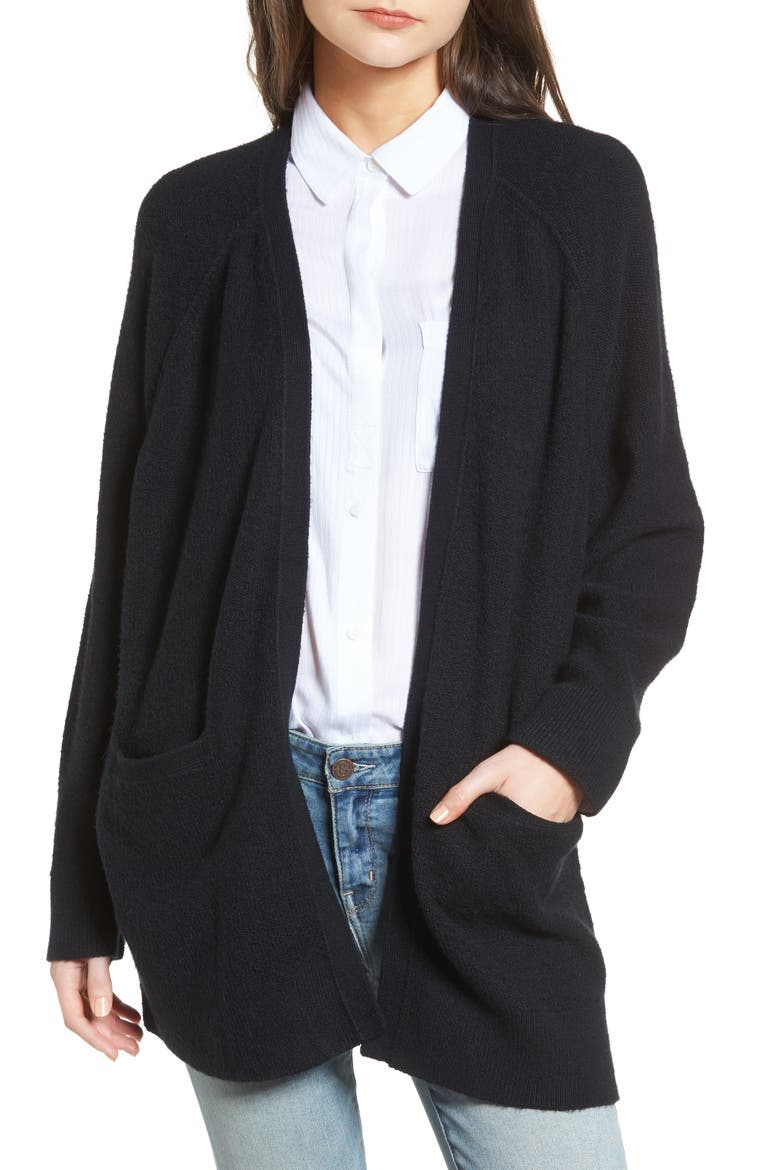 Treasure&Bond 'Throw On' Cardigan, Main, color, BLACK