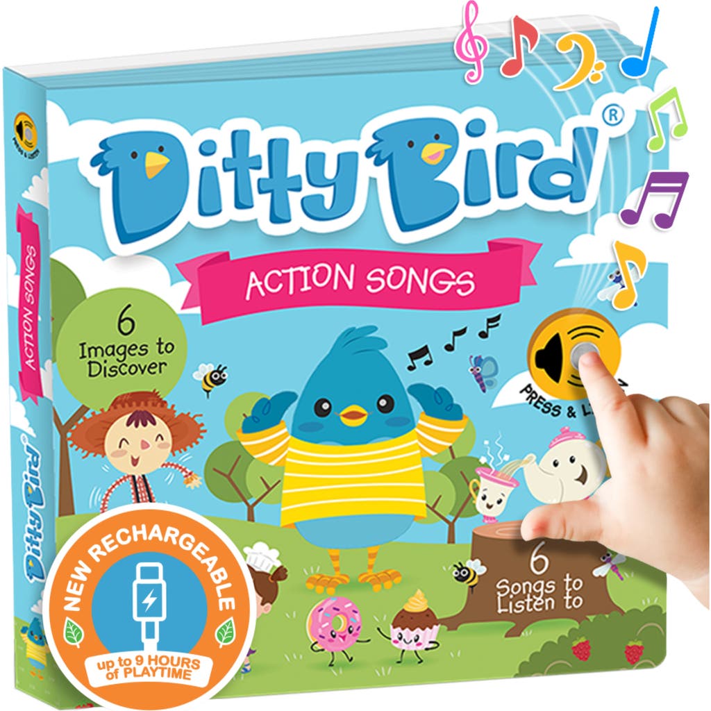 Ditty Bird Kids' Action Songs Interactive Musical Sound Book in Blue  product