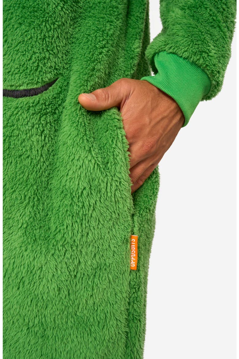 Merry Jinglejoy Hooded Fleece Jumpsuit, Alternate, color, GREEN