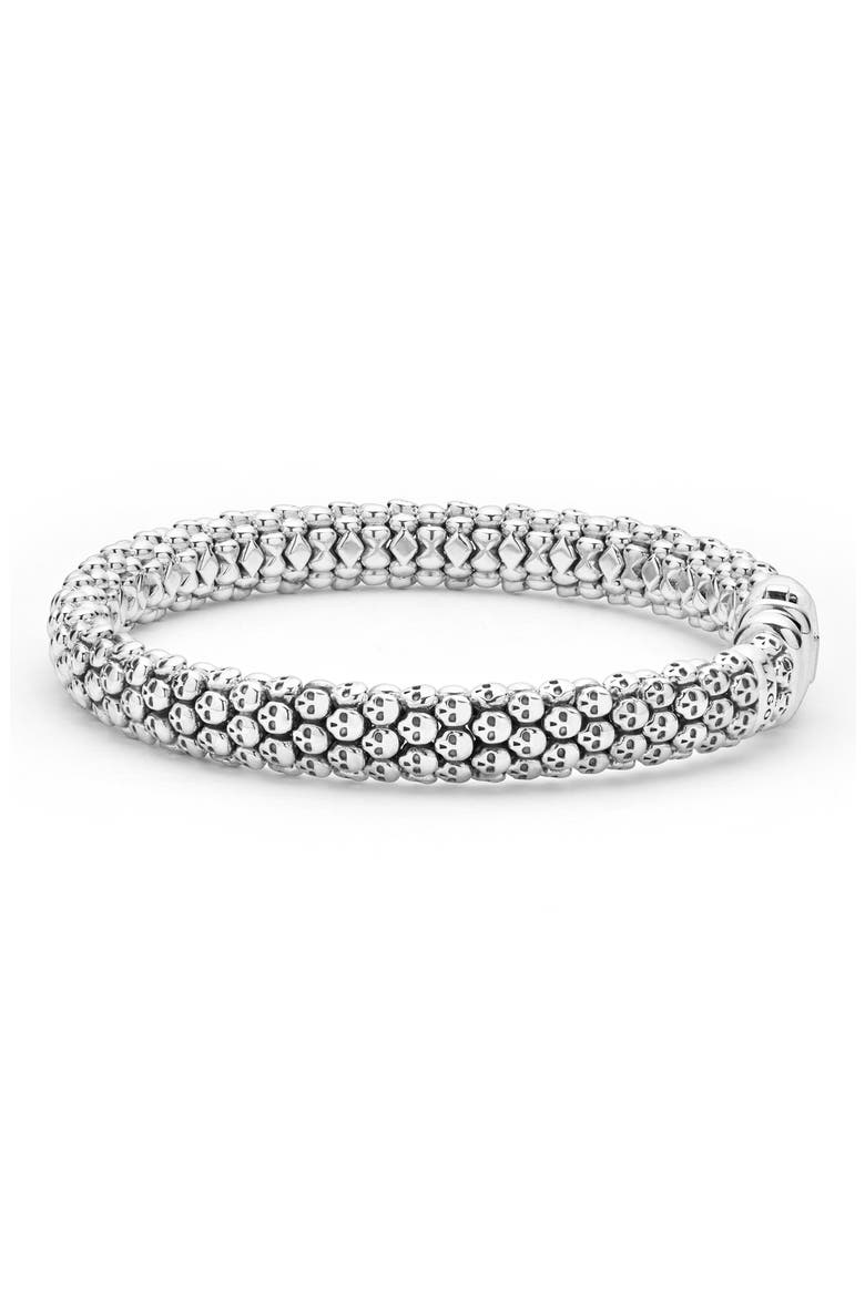 Men's Anthem Caviar Skull Bracelet, Alternate, color, SILVER