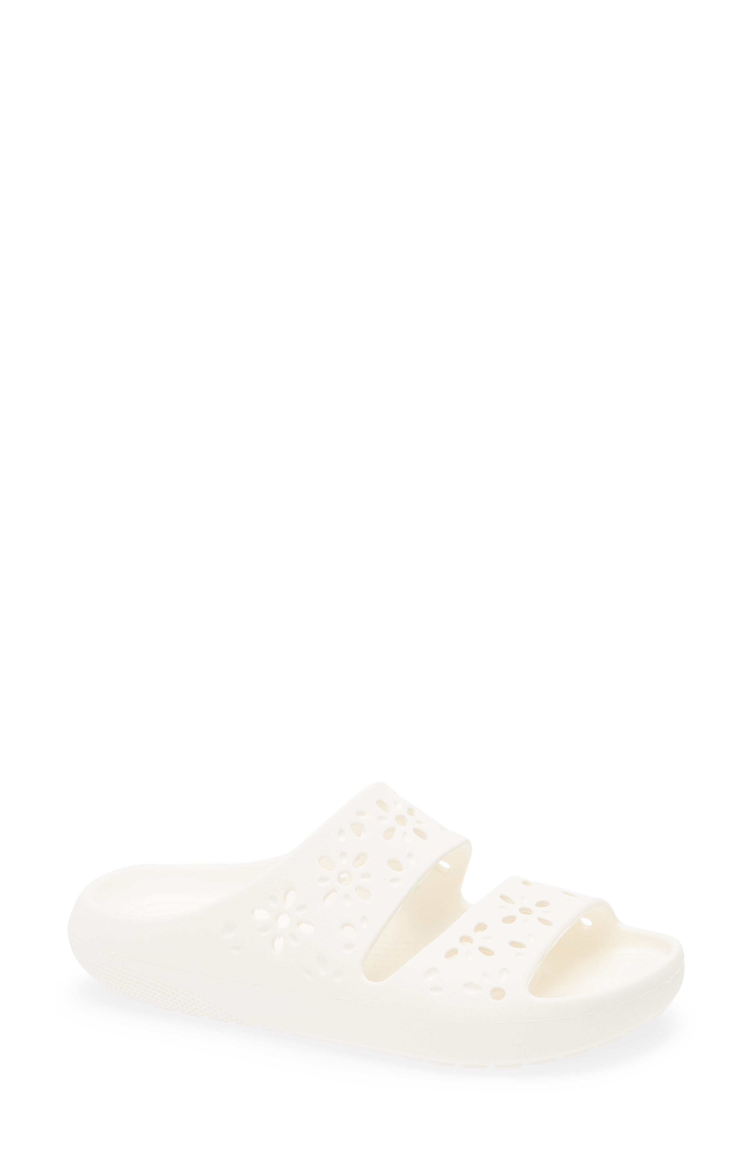 CROCS Classic Floral Cutout Slide Sandal, Main, color, 