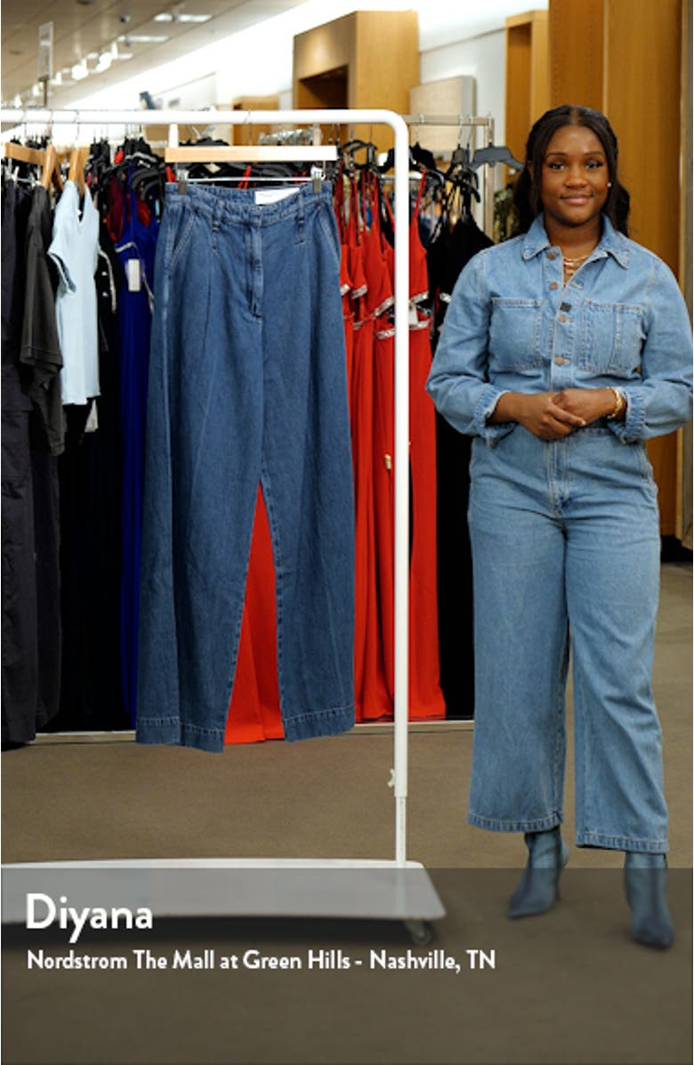 Featherweight Abigail Pleated Wide Leg Jeans, sales video thumbnail