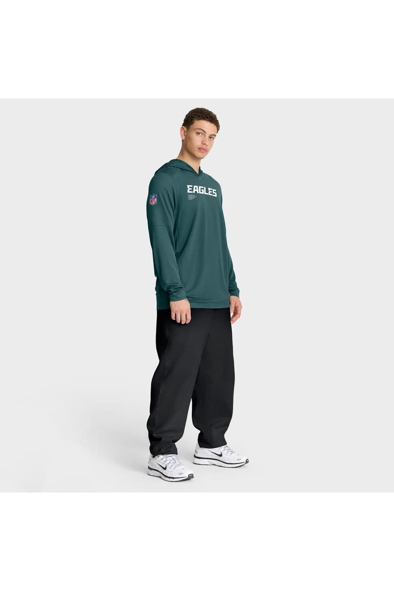 Men's Nike Midnight Green Philadelphia Eagles Sideline Pure Fury Performance Long Sleeve Hoodie T-Shirt, Alternate, color, Green