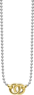 LAGOS Two-Tone Interlocking Circle Pendant Ball Chain Necklace