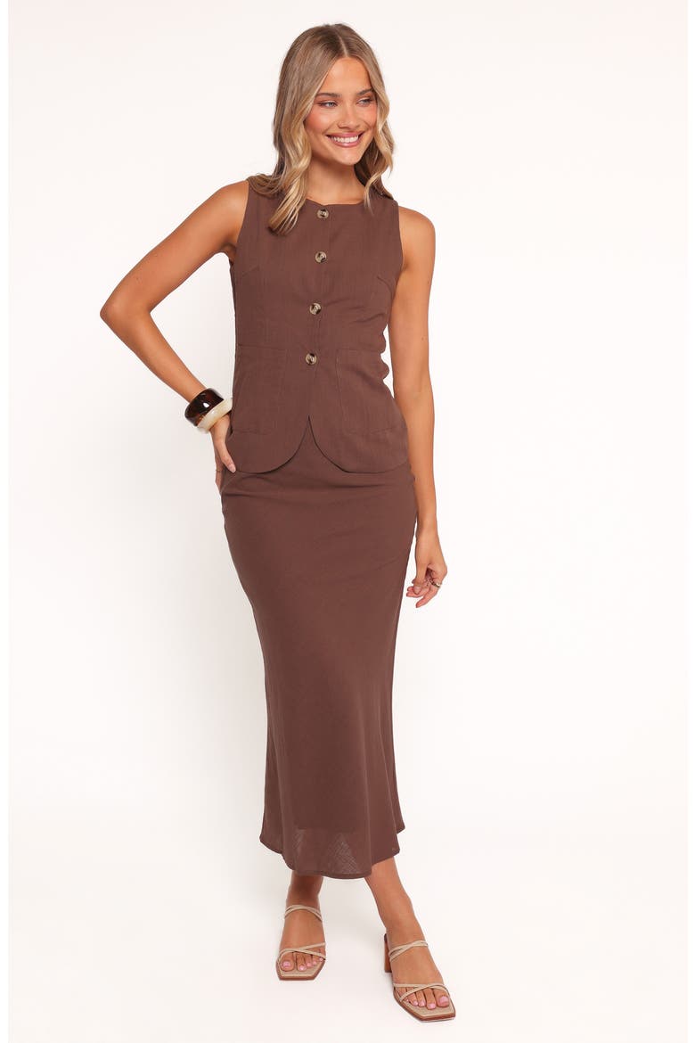 Two-Piece Vest and Maxi Skirt Vest, Alternate, color, CHOCOLATE BROWN