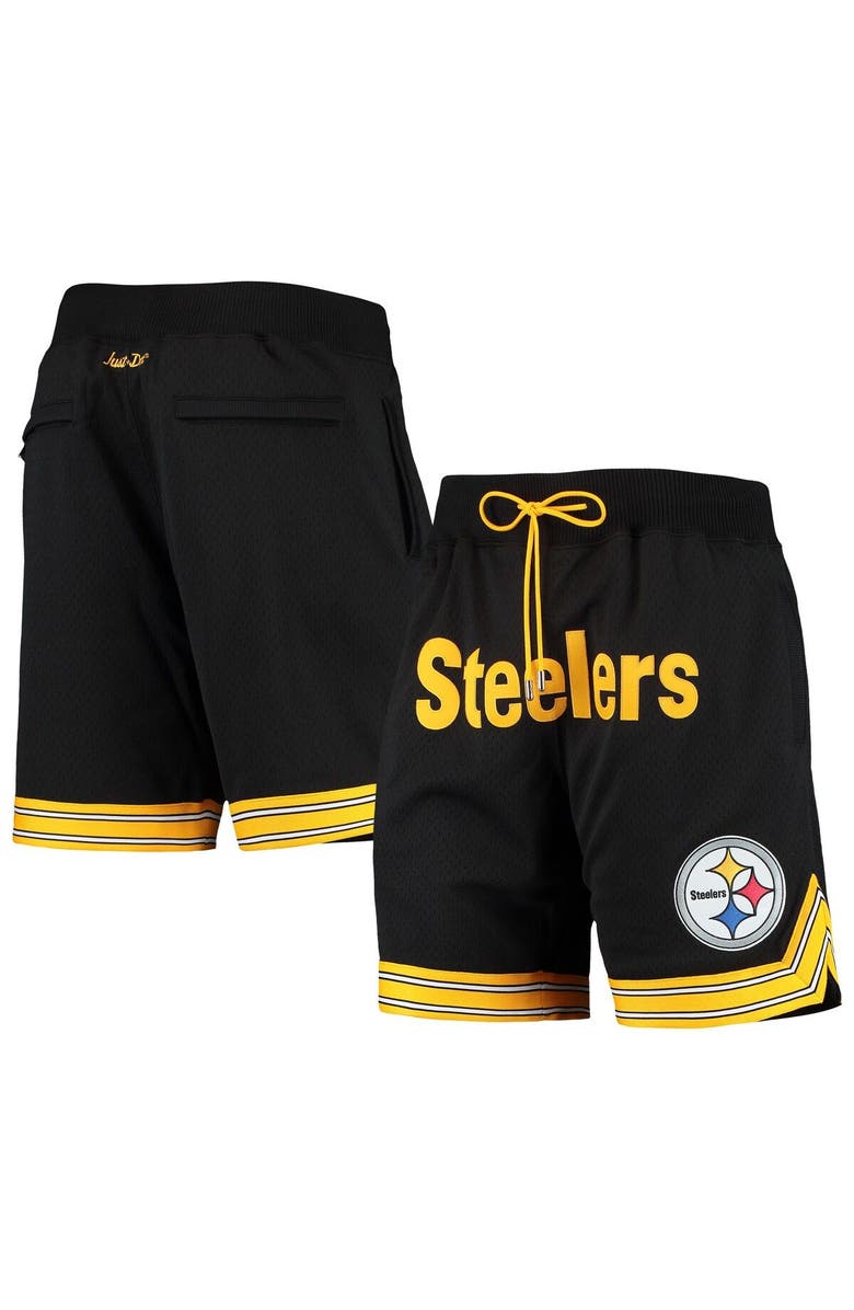 Mitchell & Ness Men's Mitchell & Ness Black Pittsburgh Steelers Just Don Gold Rush Shorts, Main, color, Black