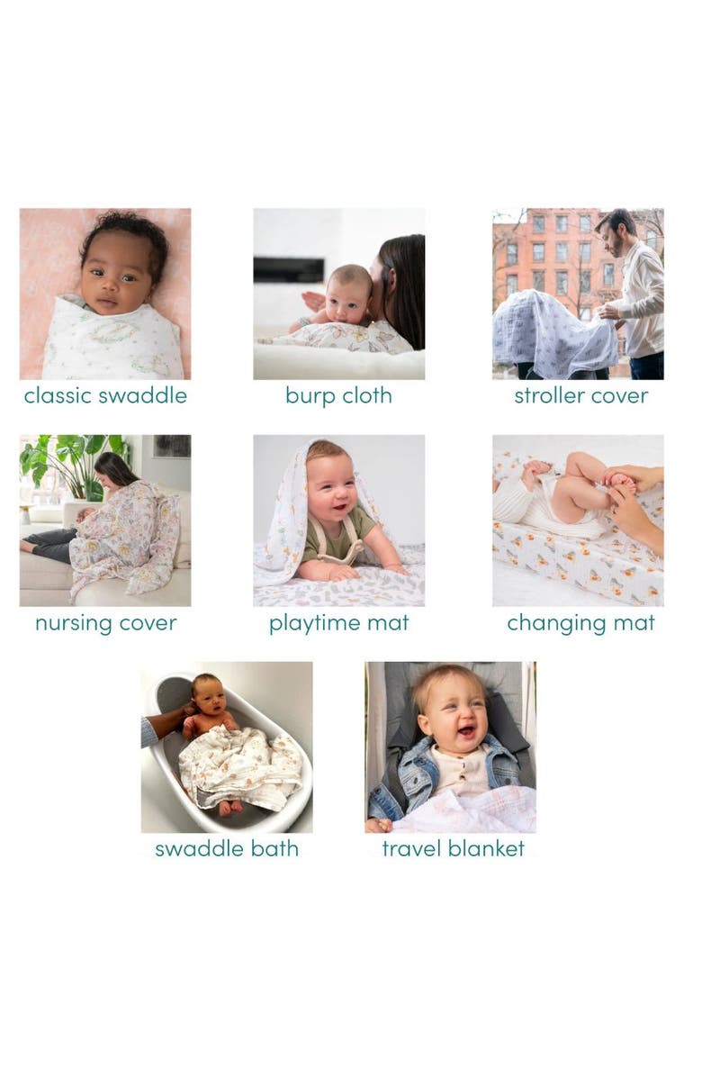 aden + anais Boutique 2-Pack 100% Organic Cotton Muslin Swaddles, Alternate, color, Sailing Seas
