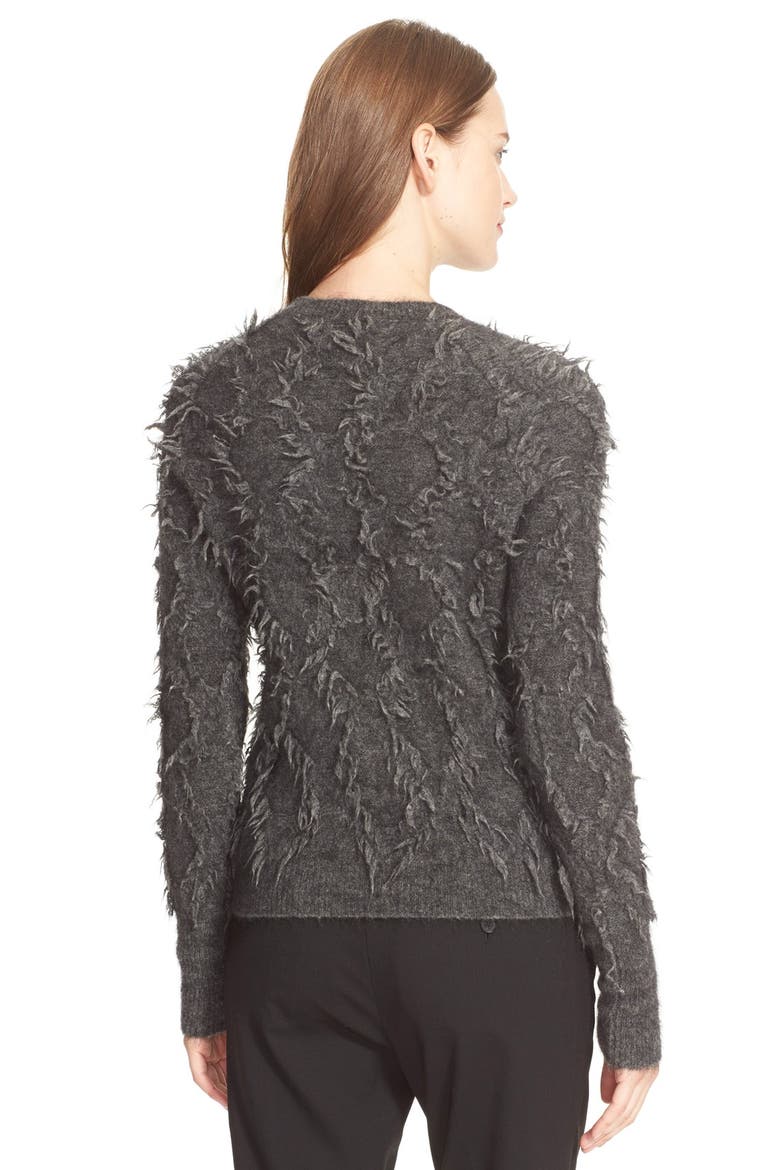 Destroyed Fringe Jacquard Sweater, Alternate, color, GREY