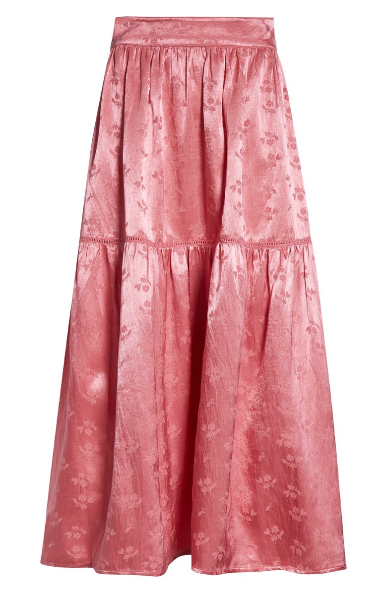 MILLE Betty Floral Cotton & Silk Tiered Skirt, Alternate, color, 