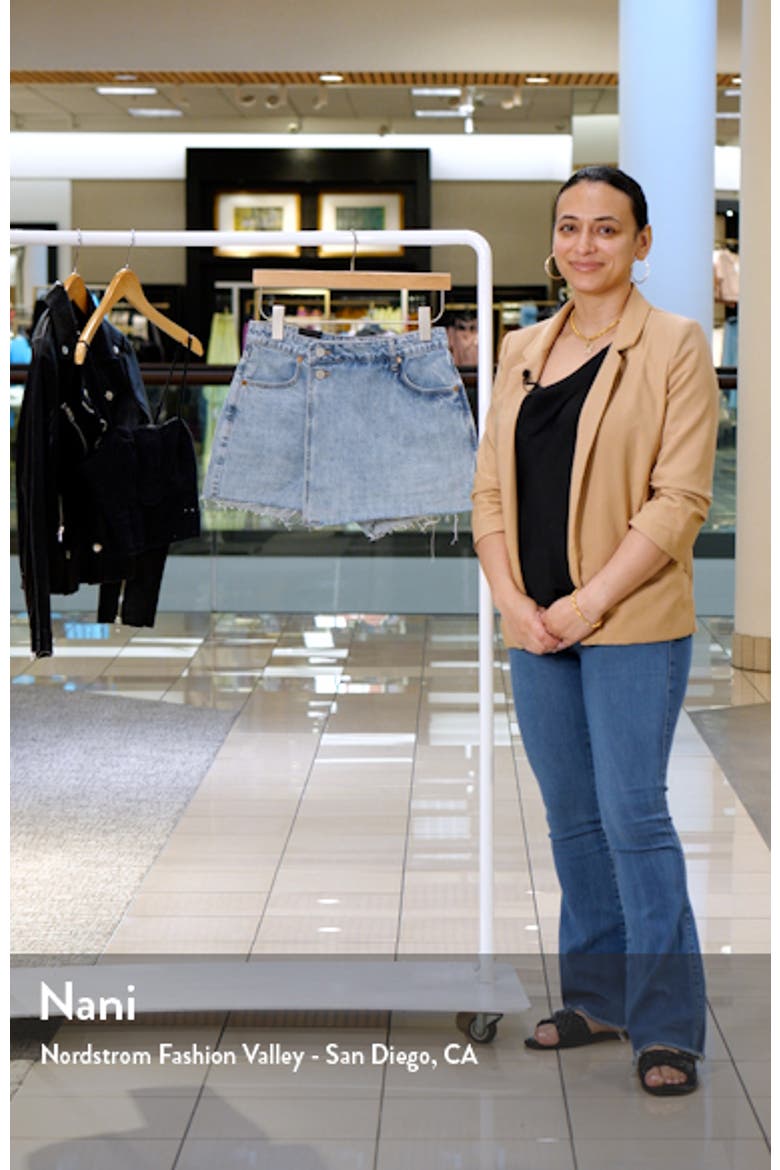 Raw Hem Nonstretch Denim Skort video