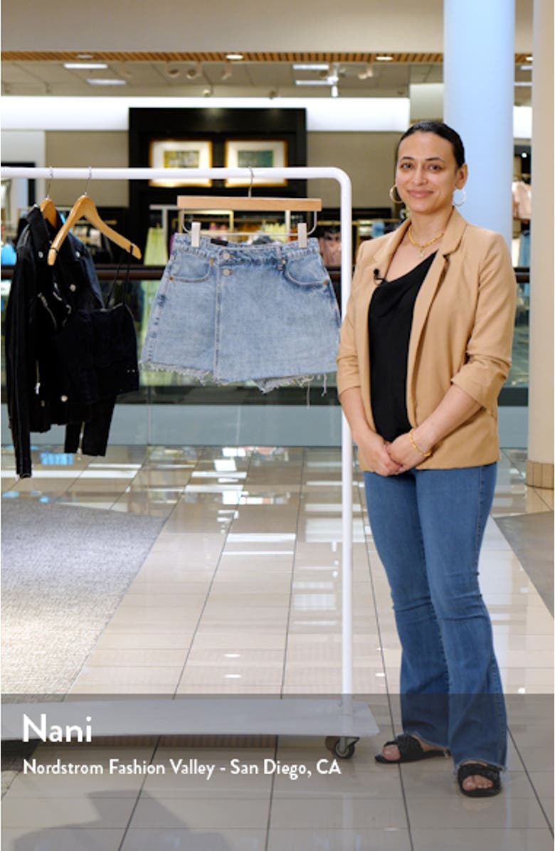 Raw Hem Nonstretch Denim Skort, sales video thumbnail