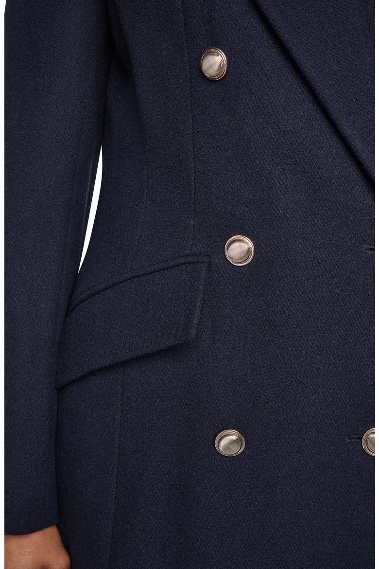 Double Breasted Wool Blend Coat, Alternate, color, DARK NAVY