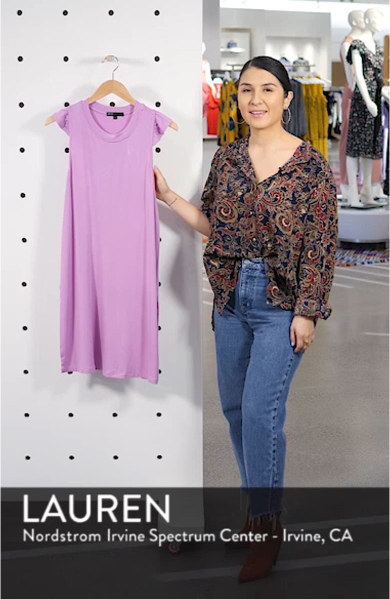 Gibson x Hi Sugarplum! Laguna Soft Jersey Ruffle Back T-Shirt Dress, sales video thumbnail