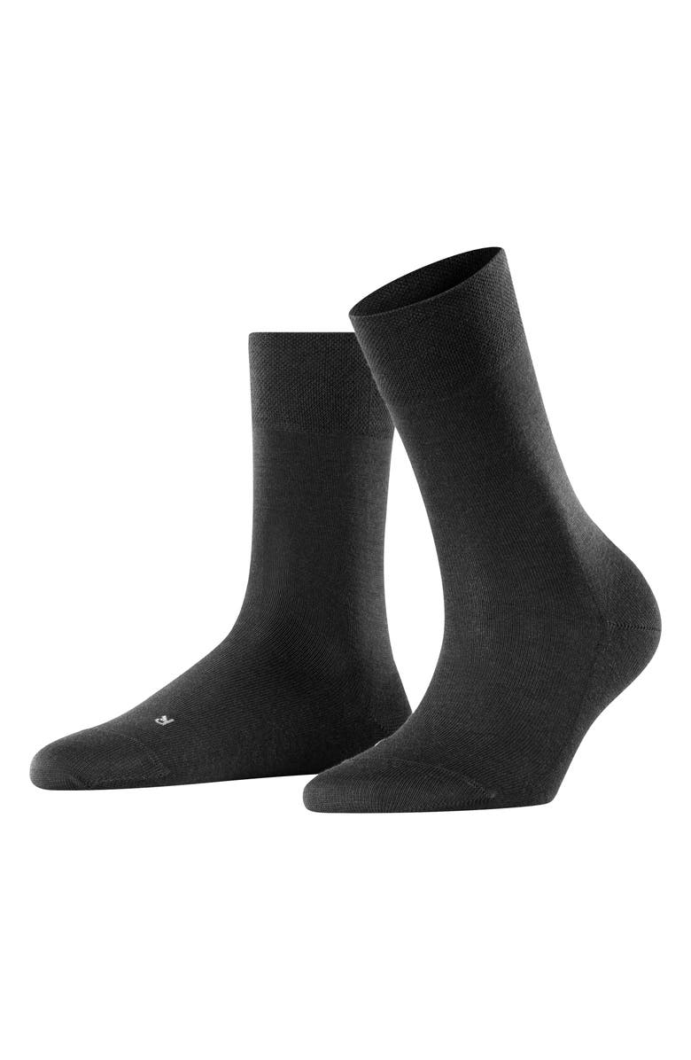 Falke Sensitive New York Crew Socks, Alternate, color, Black