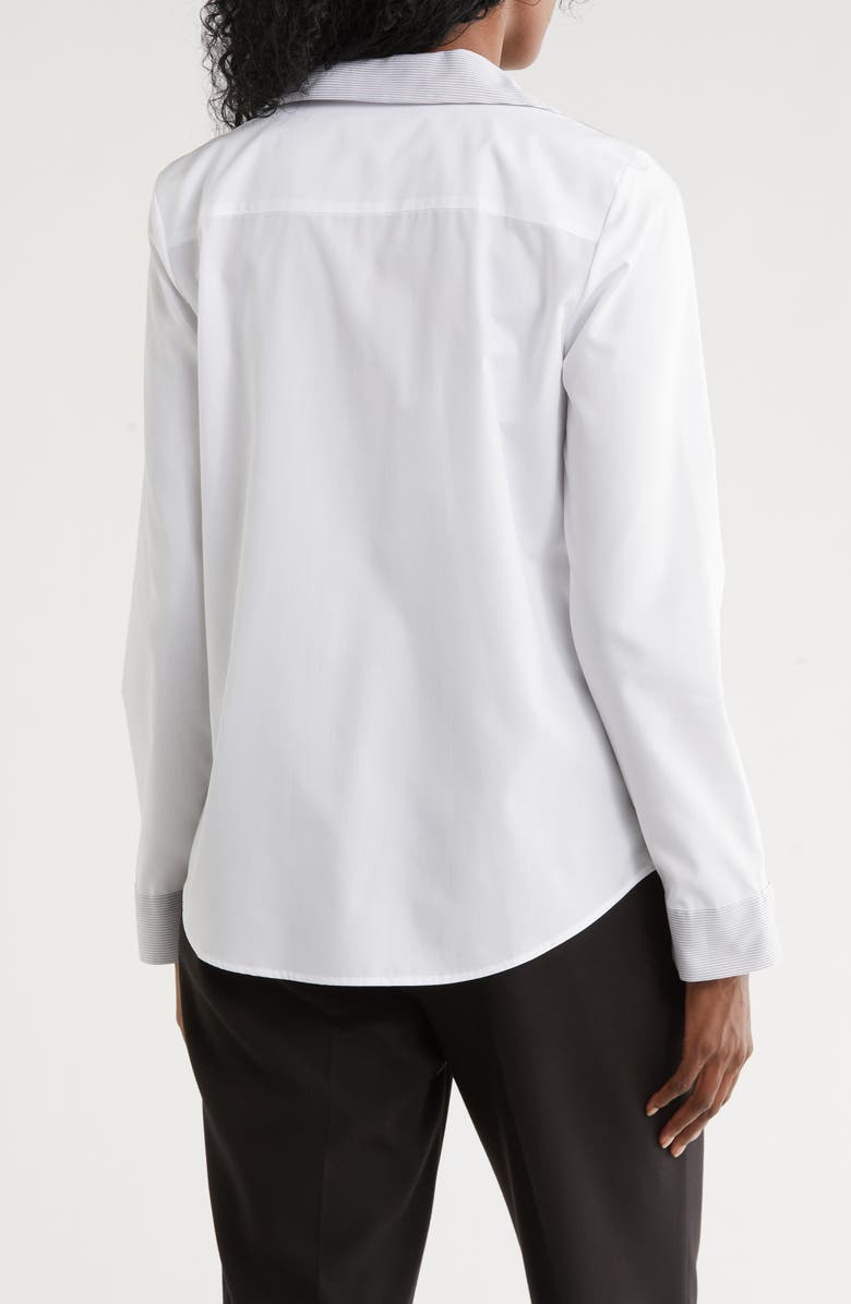 Calvin Klein Cotton Button-Up Shirt, Alternate, color, Grey/ White