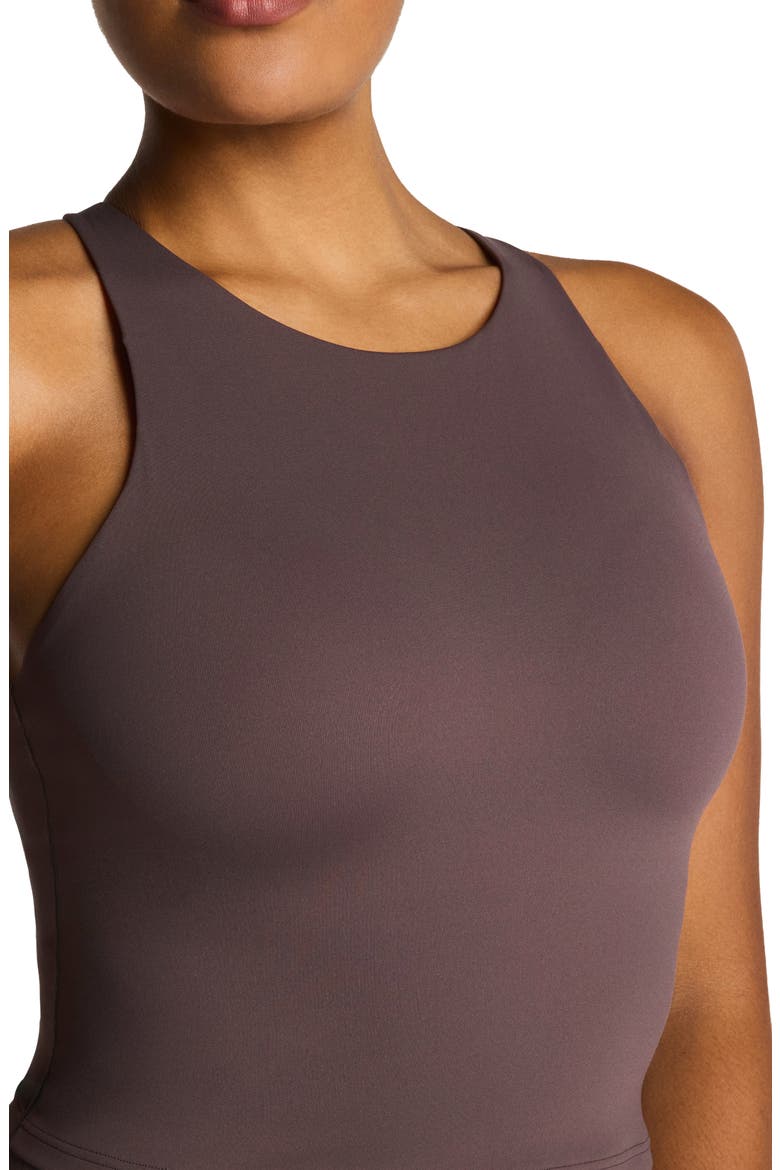 High Neck Crop Tank, Alternate, color, DARK CACAO