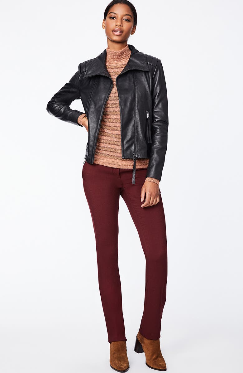 Bernardo Leather Moto Jacket, Alternate, color,