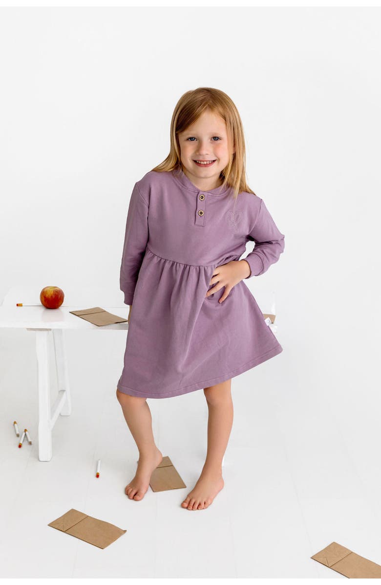 Pouf Henley Dress, Alternate, color, Lavendar