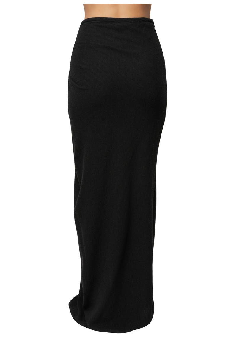 JLUXLABEL Noelia Linen Slit Skirt, Alternate, color, Black