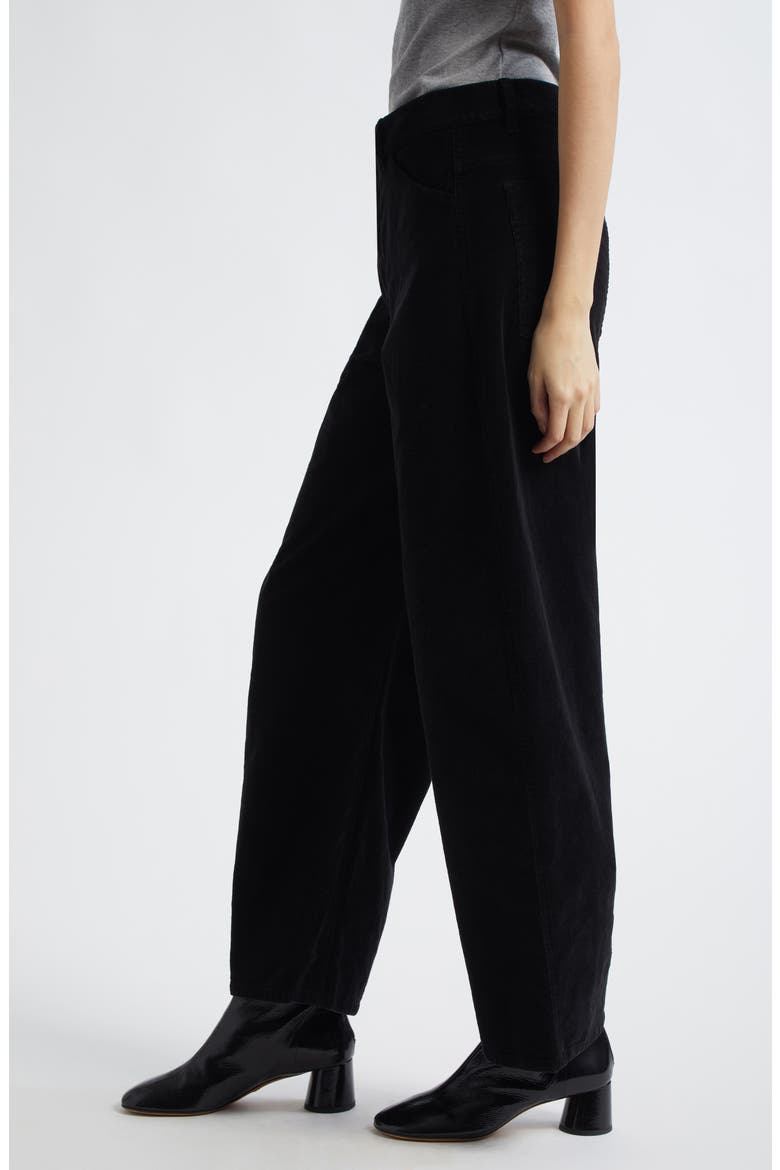 Tribeca Barrel Leg Corduroy Pants, Alternate, color, JET BLACK