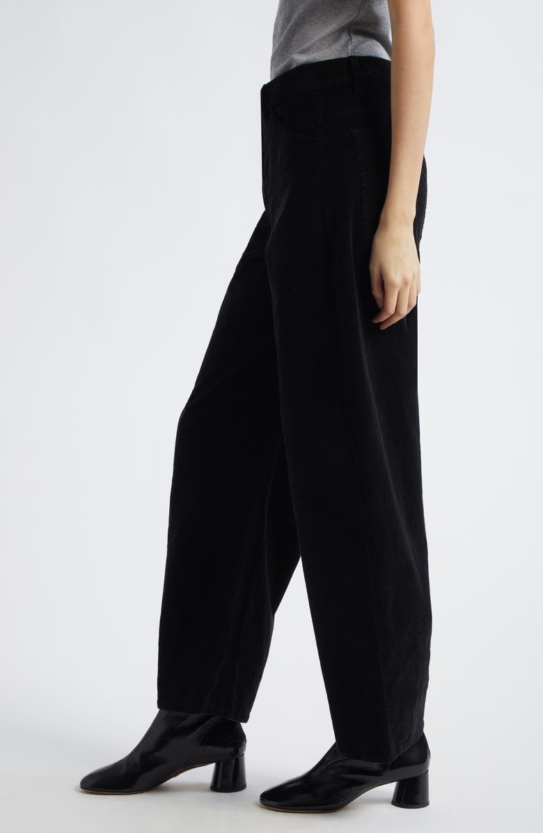 Nili Lotan Tribeca Barrel Leg Corduroy Pants, Alternate, color, Jet Black