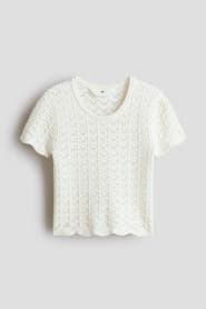 H&M Crochet-look Pointelle-knit Top