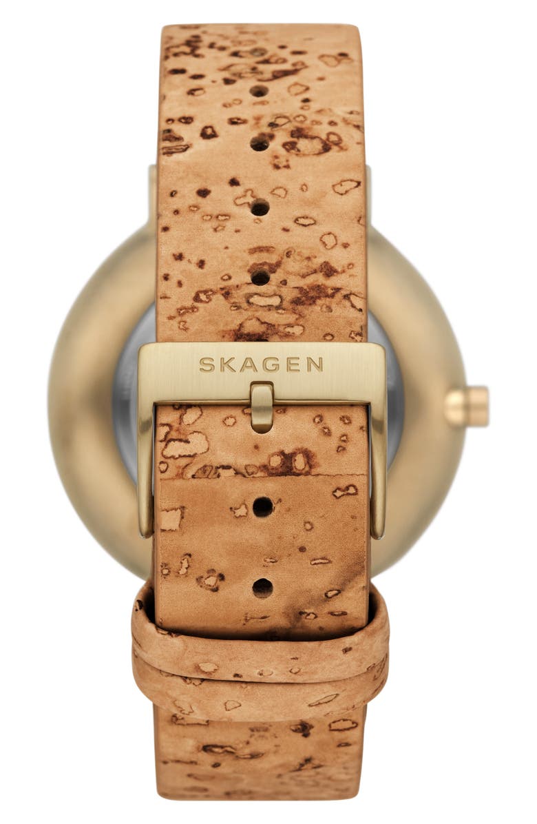 Skagen Aaren Naturals Cork Leather Alternative Strap Watch, 36mm, Alternate, color, 