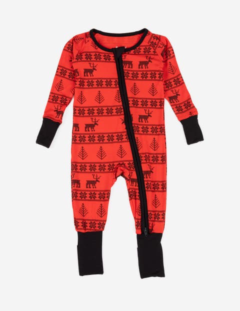Viscose Matching Family Holiday Pajama Sleeper, Reindeer & Polar Bear Prints (Baby)