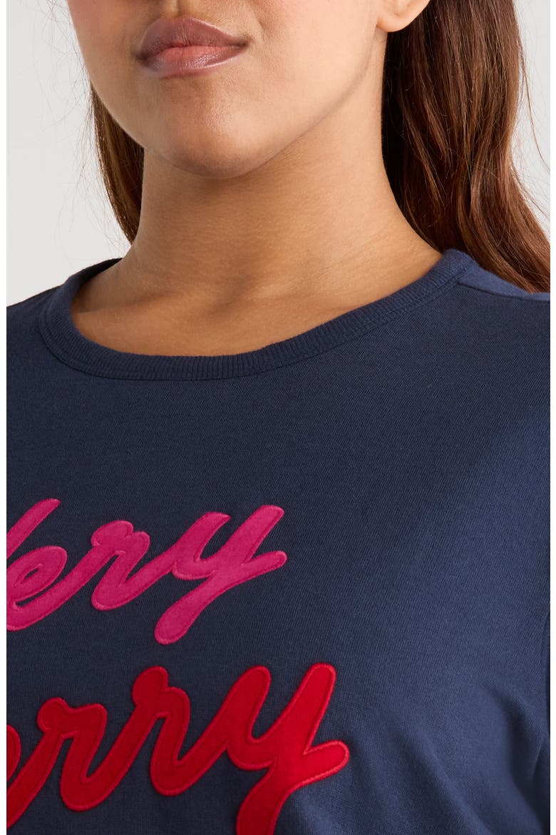 Very Merry Merry Sweatshirt, Alternate, color, NAVY STILL MERRY EMBER