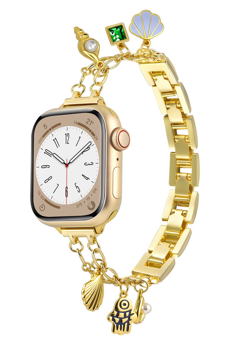 Paperclip Charm Apple Watch® Watchband, Main, color, GOLD
