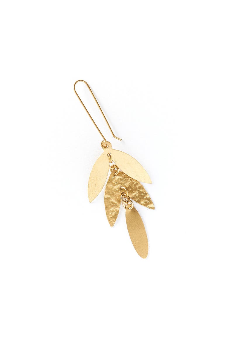 Chameli Leaf Chandelier Dangle Earrings, Alternate, color, Gold
