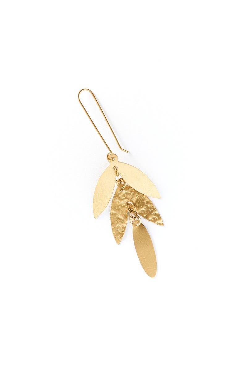 Matr Boomie Chameli Leaf Chandelier Dangle Earrings, Alternate, color, Gold