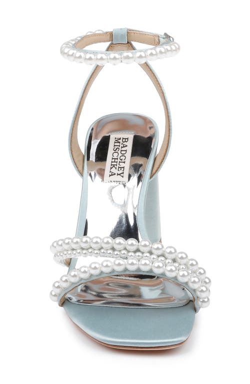 Badgley Mischka Collection Feisty Ankle Strap Sandal In Mist Satin