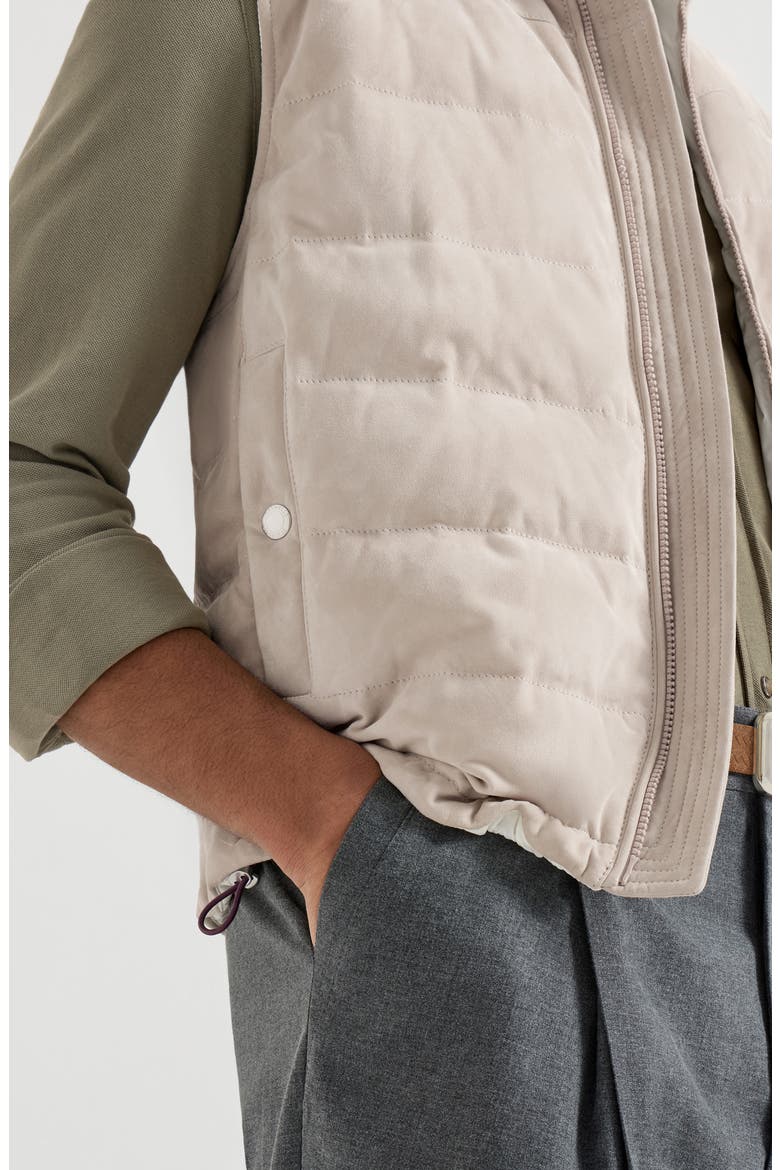Suede down vest, Alternate, color, Light Brown