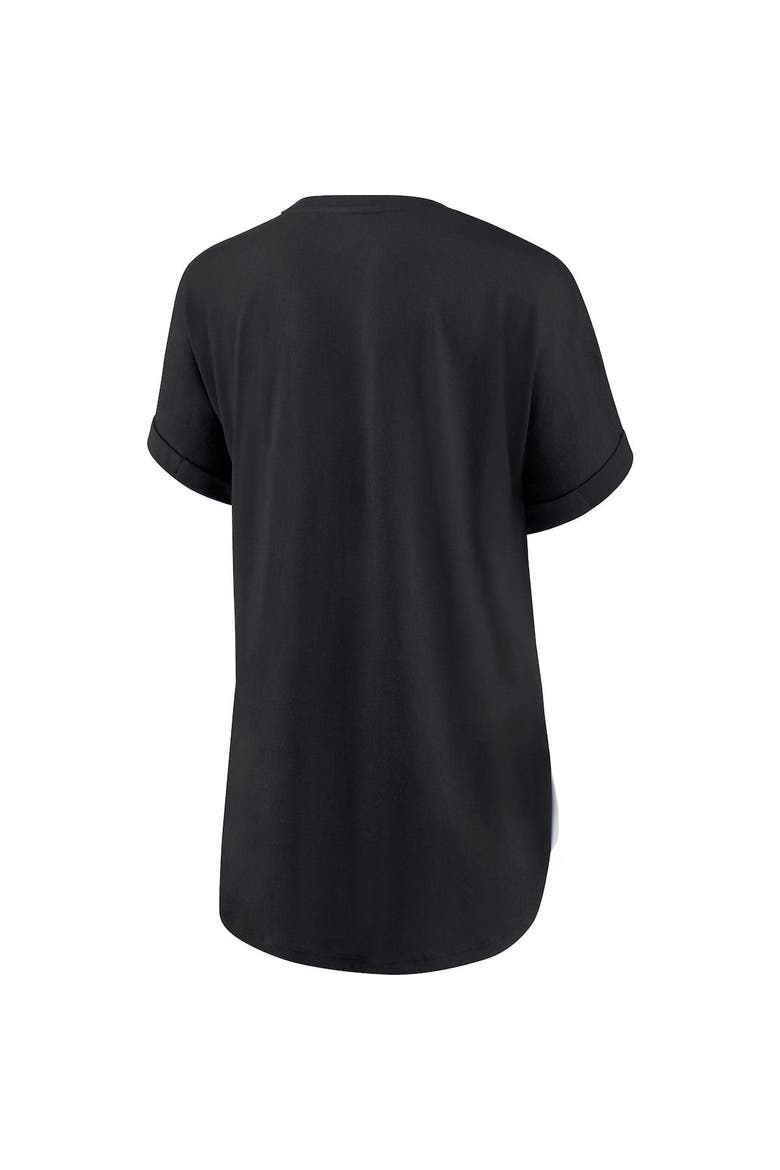 Women's Fanatics Branded White/Black San Francisco Giants Iconic Noise Factor Pinstripe V-Neck T-Shirt, Alternate, color, White