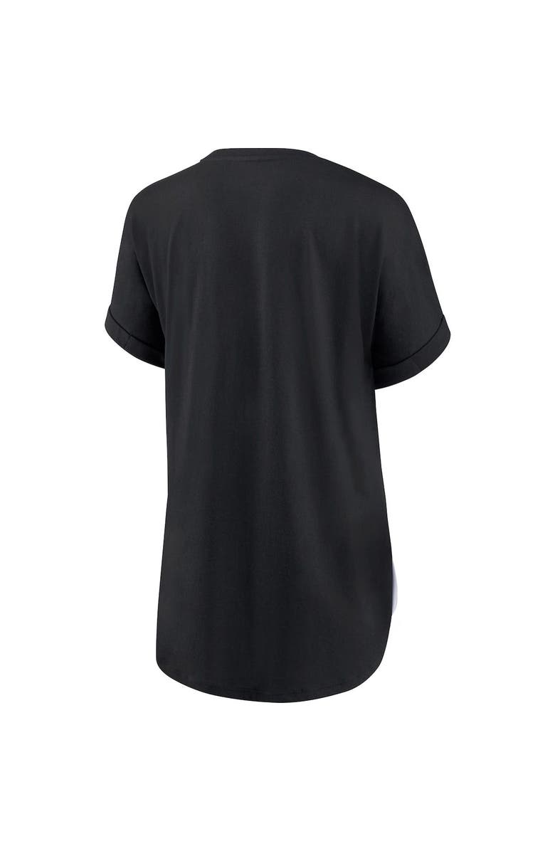 FANATICS Women's Fanatics Branded White/Black San Francisco Giants Iconic Noise Factor Pinstripe V-Neck T-Shirt, Alternate, color, 