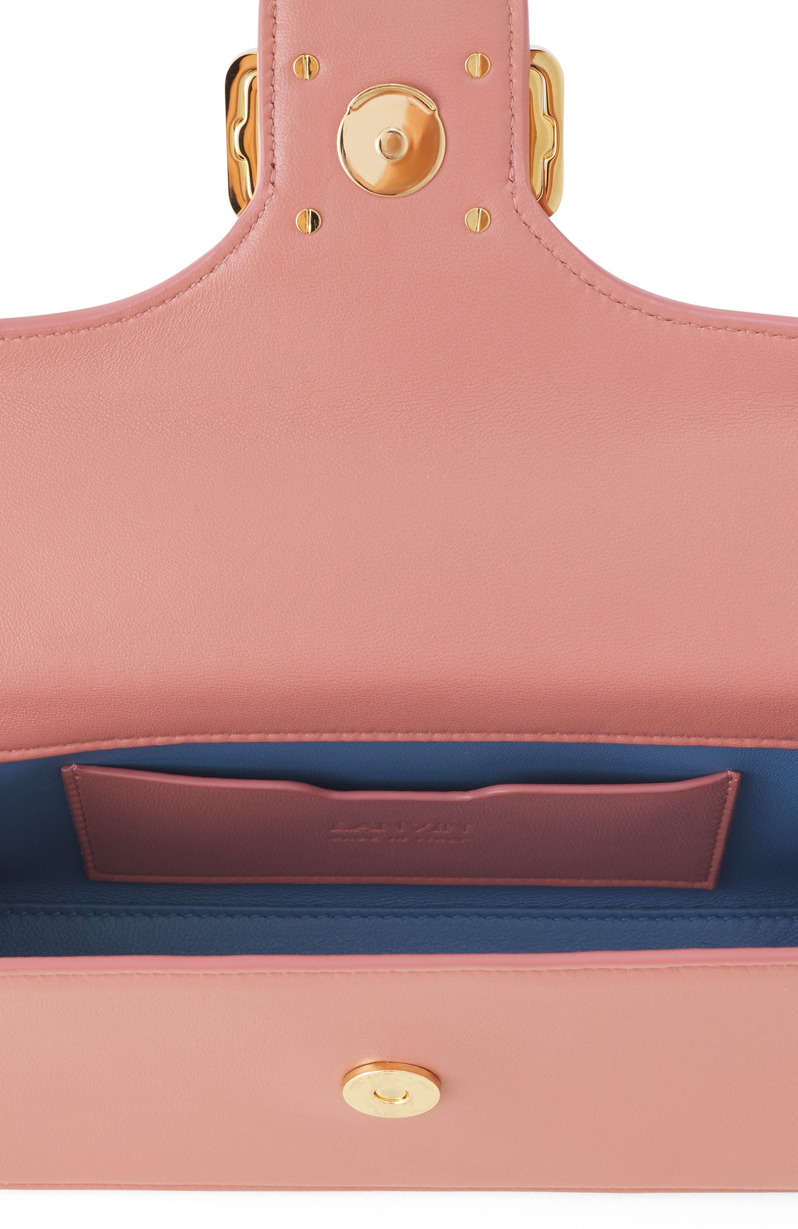 Pencil Cat Nano Bag In Leather, Alternate, color, Dark Pink