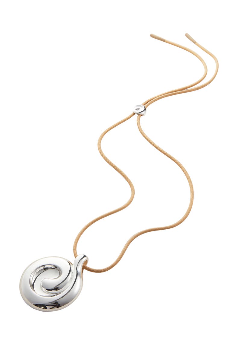 Nico Mirror Pendant Rope Necklace, Alternate, color, HIGH POLISH SILVER