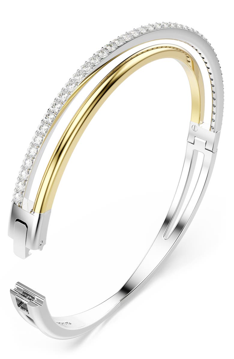 Swarovski Hyperbola Bangle, Alternate, color, Silver/ White