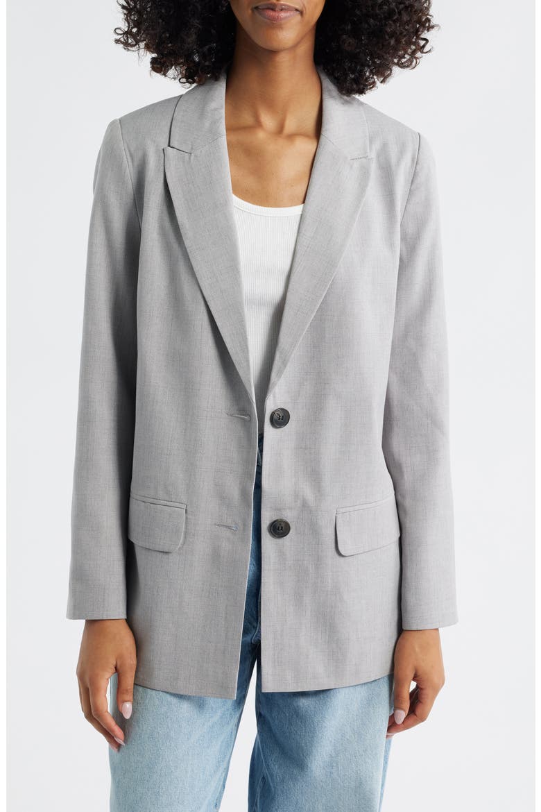 Peak Lapel Blazer, Main, color, GREY