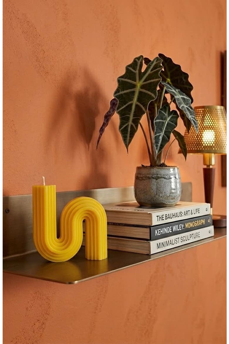 Mid Century Candle, Alternate, color, Yellow