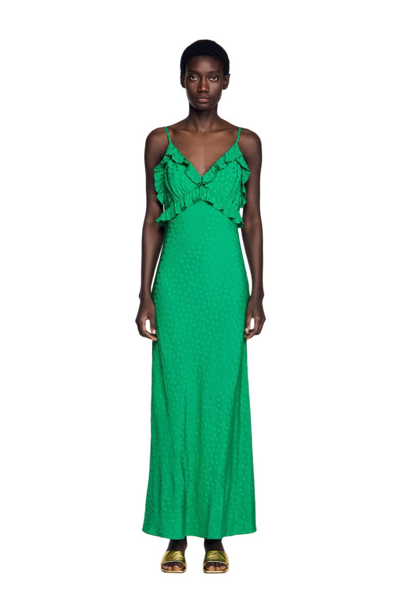 SANDRO Maxi dress with straps, Main, color, Green