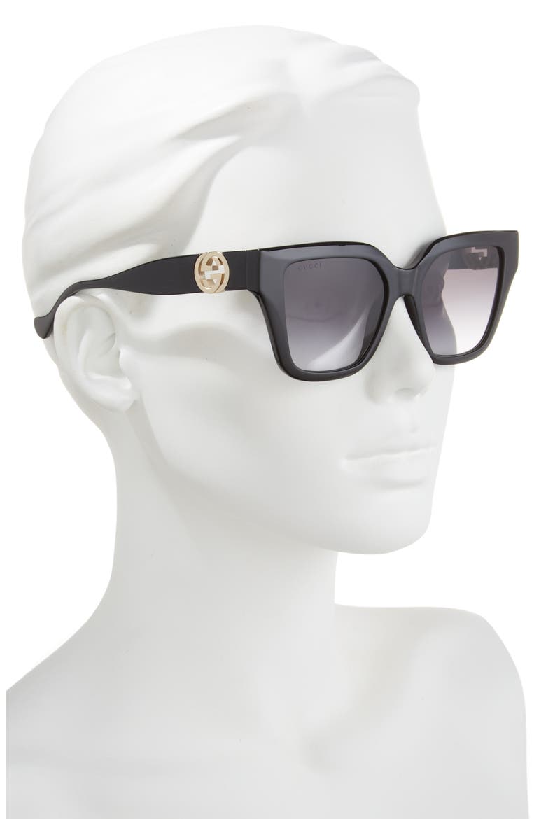 54mm Square Sunglasses, Alternate, color, BLACK GREY