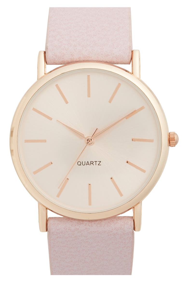 Round Face Watch, 35mm, Main, color, PINK/ LIGHT PINK
