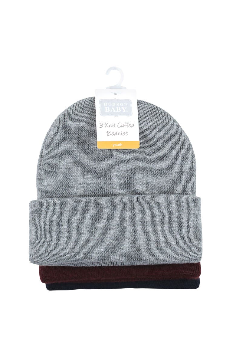 Cuffed Beanies and Knit Caps, Alternate, color, Navy Burgundy